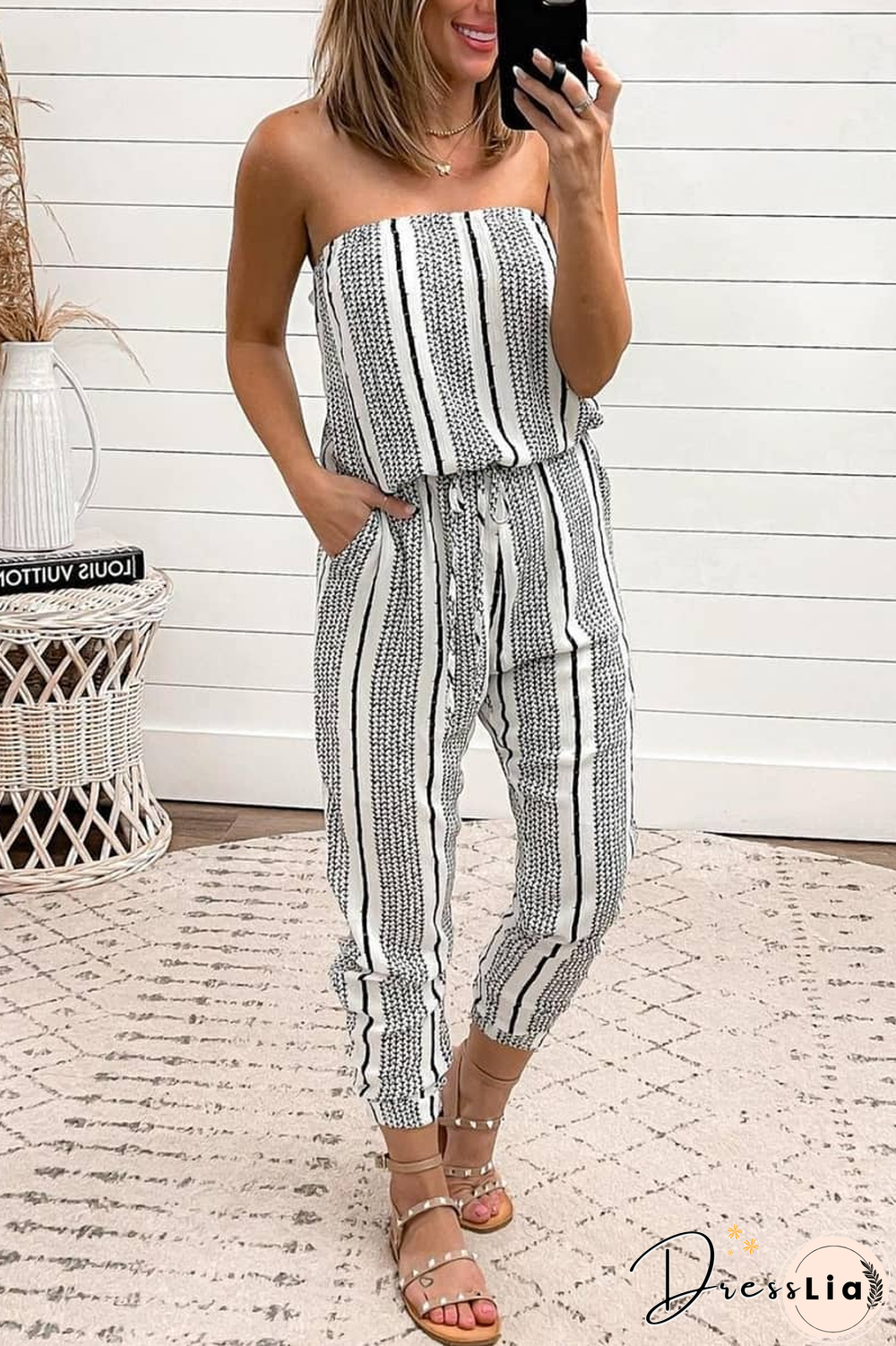 KarliDress Statement Style Stripe Jumpsuit (Sale) P12805