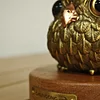 Vintage Handmade Brass/Sterling Silver Owl Storage Jar
