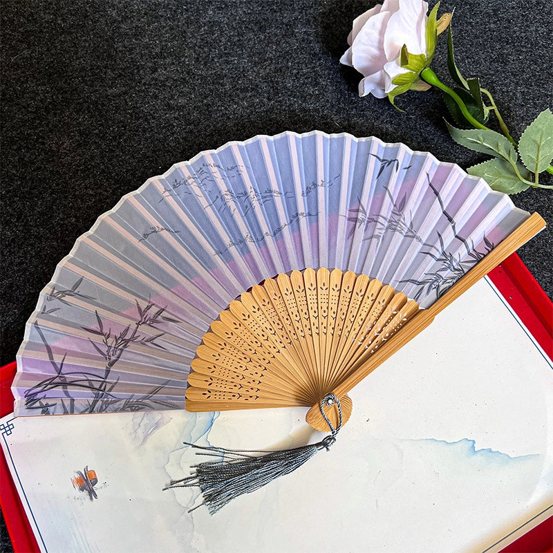 Antique Fan Folding Fan Men’s And Women’s Classical Dancing Fan Ancient Costume Performance Photography Hanfu Props Chinese Style Handmade Folding Fan