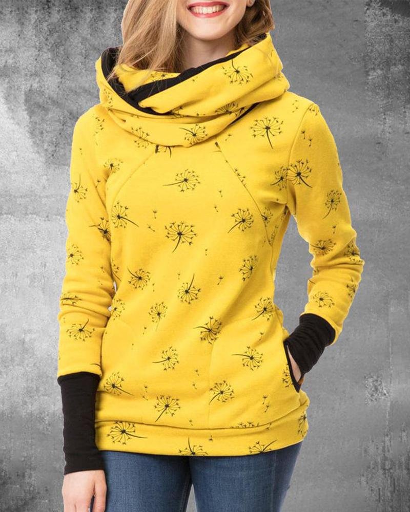 woman's casual long-sleeved hooded sweatshirt-111016