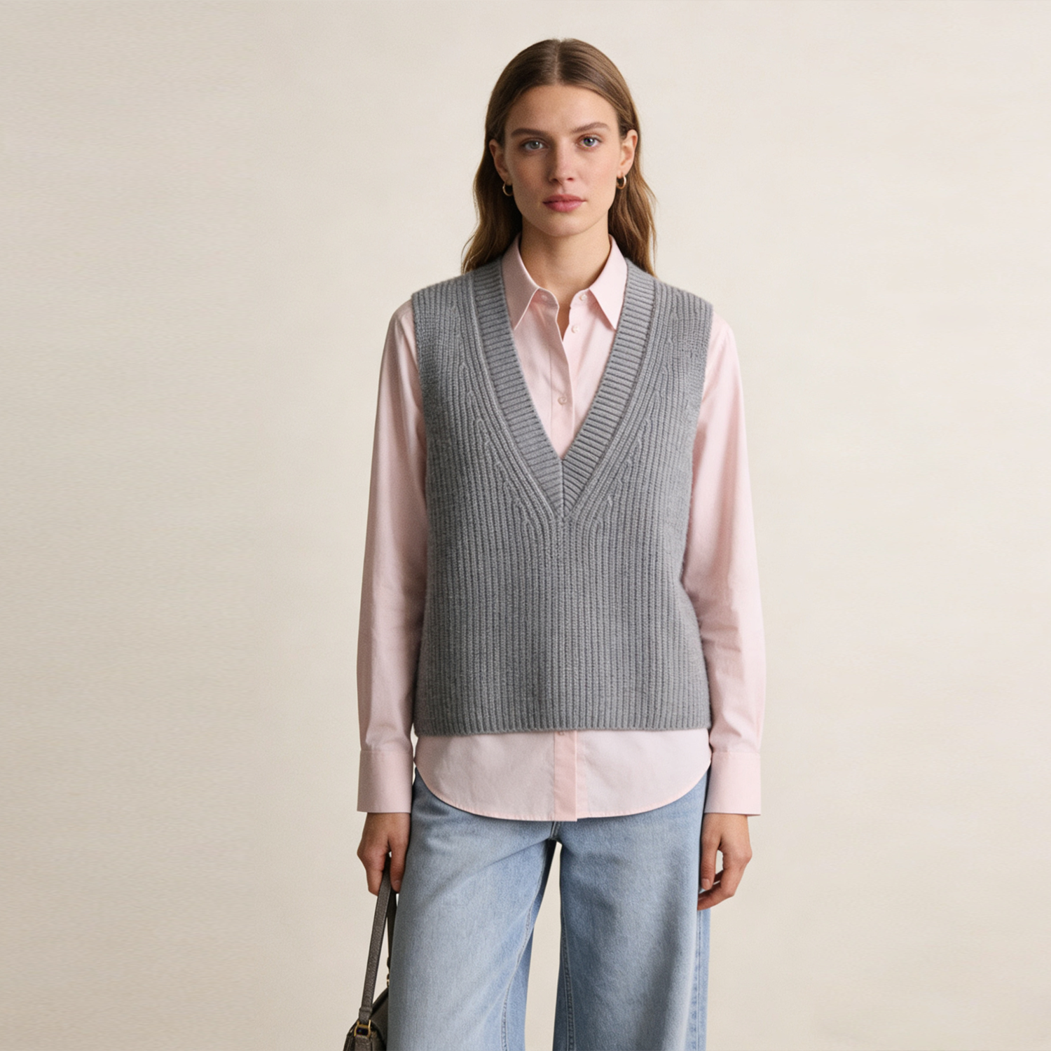 V-neck Casual Women's Cashmere Vest REAL SILK LIFE