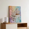 (30x40cm)DIY Pearl Painting Framed Piano Handmade Pearl Material Art Kit Living Room Decor