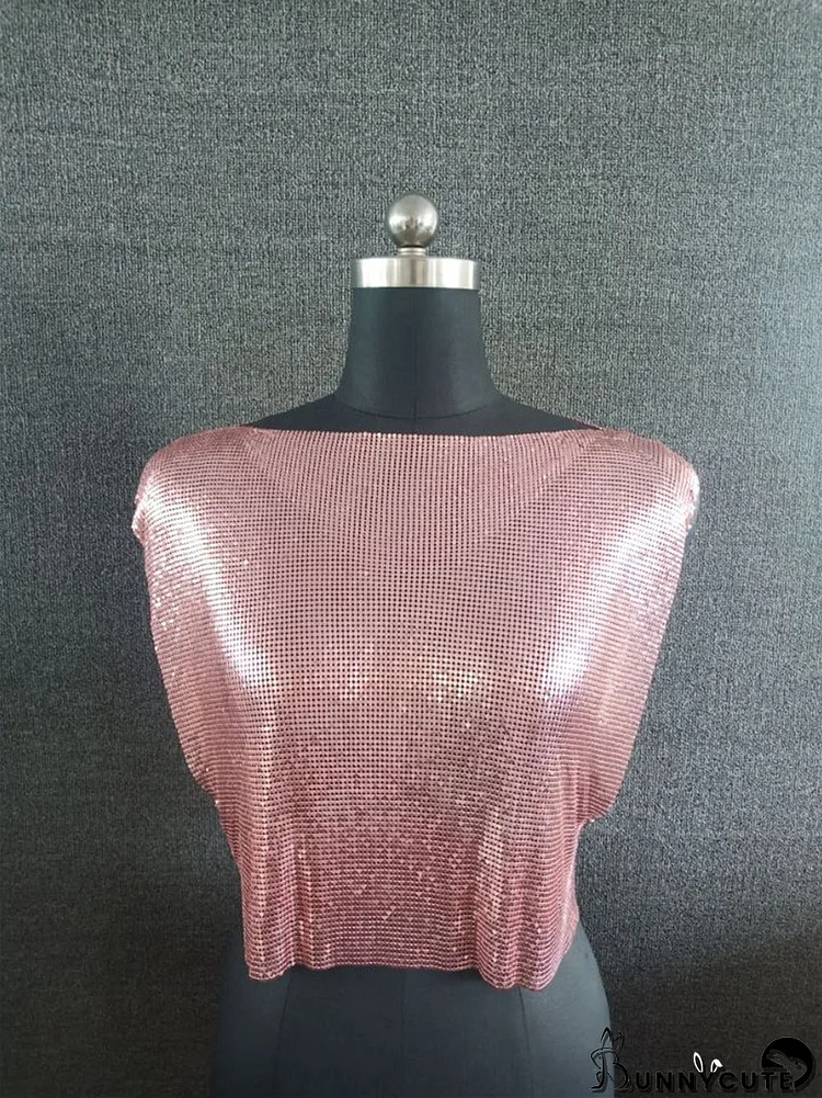 Women Sexy Metallic Sequin Tank Top