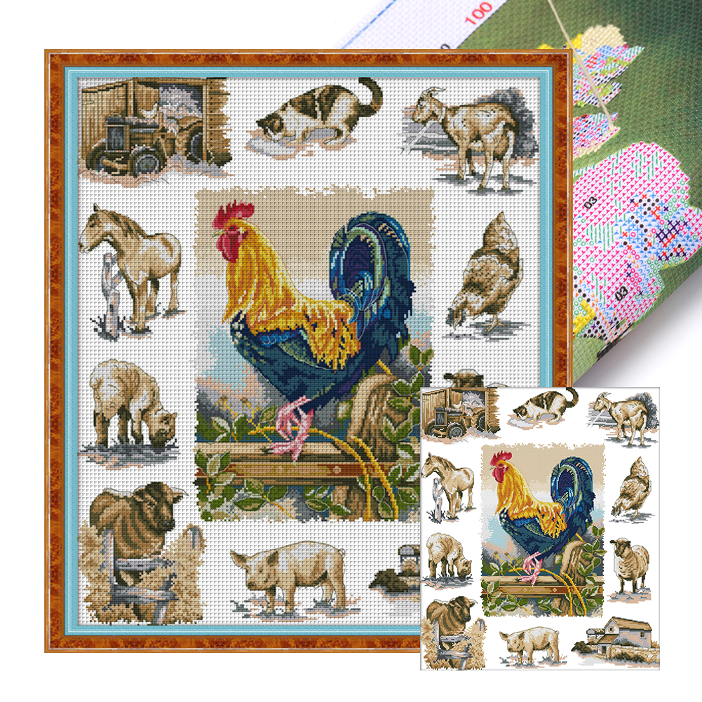 14CT Partial Stamped Cross Stitch Kit - Four Seasons of Autumn (56*38CM)