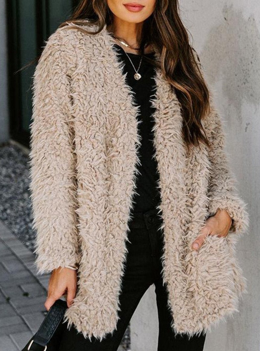 Fashion Fur Leather Casual Coat Jacket