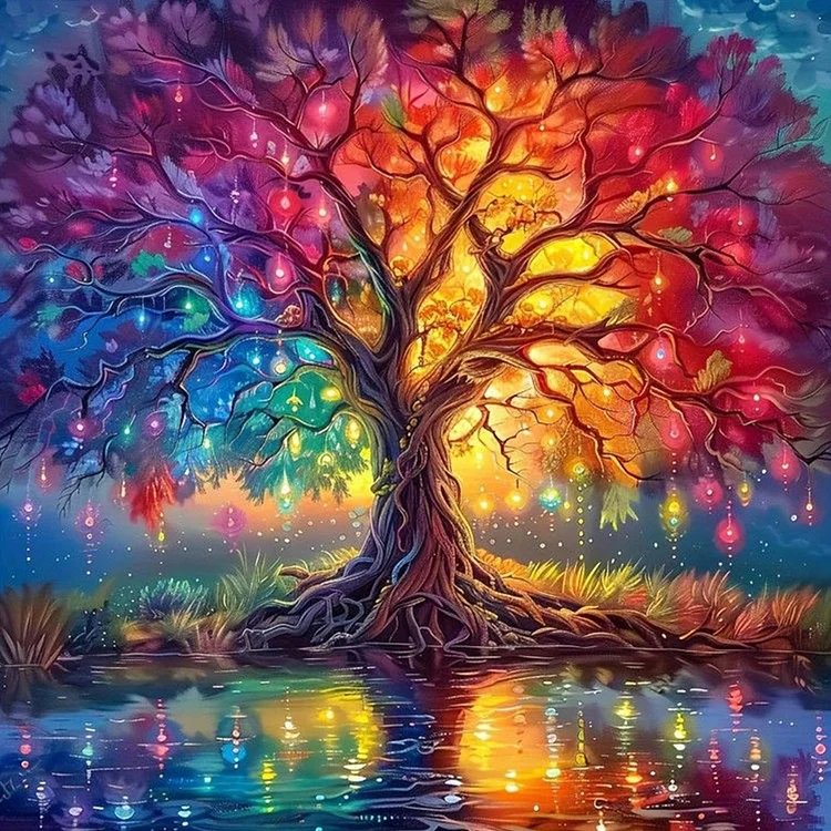 Dream Tree 50*50CM (Canvas) Full Round Drill Diamond Painting gbfke