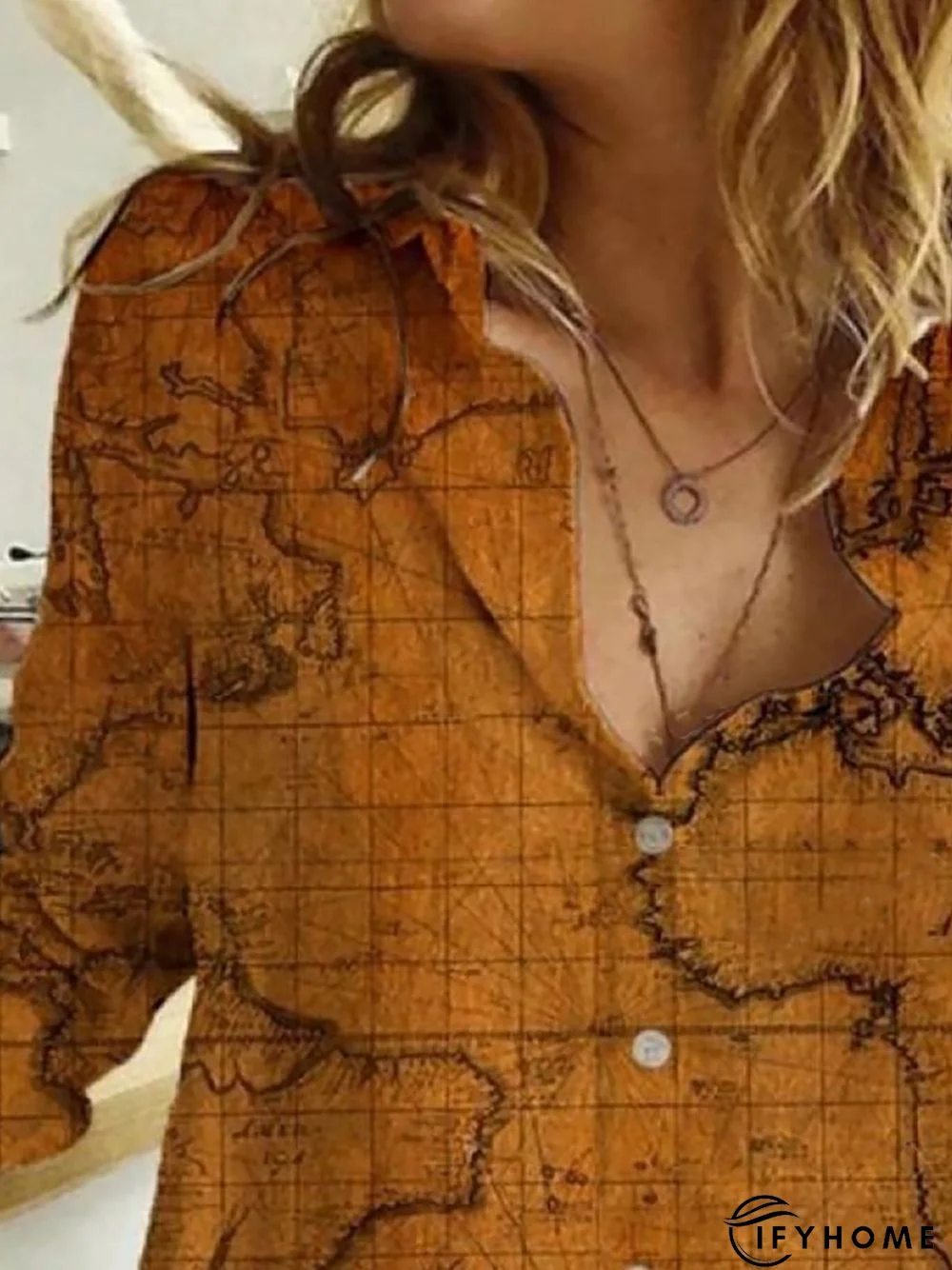 Vintage Map Of The World Painting Print Blouse Top | IFYHOME