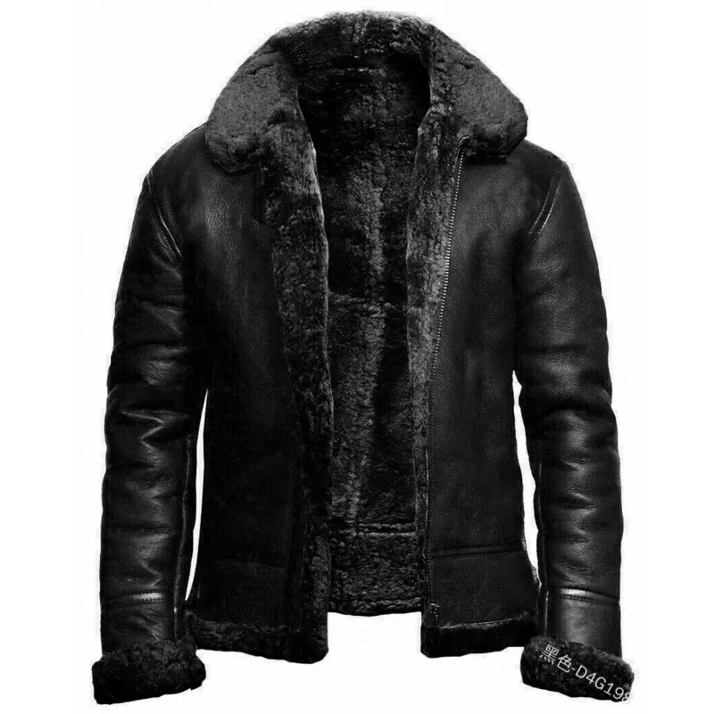 Nigikala Nigikala And Winter 2023 Plus Velvet Collar Loose Winter Zipper Casual Straight Down PU Fashion Menswear