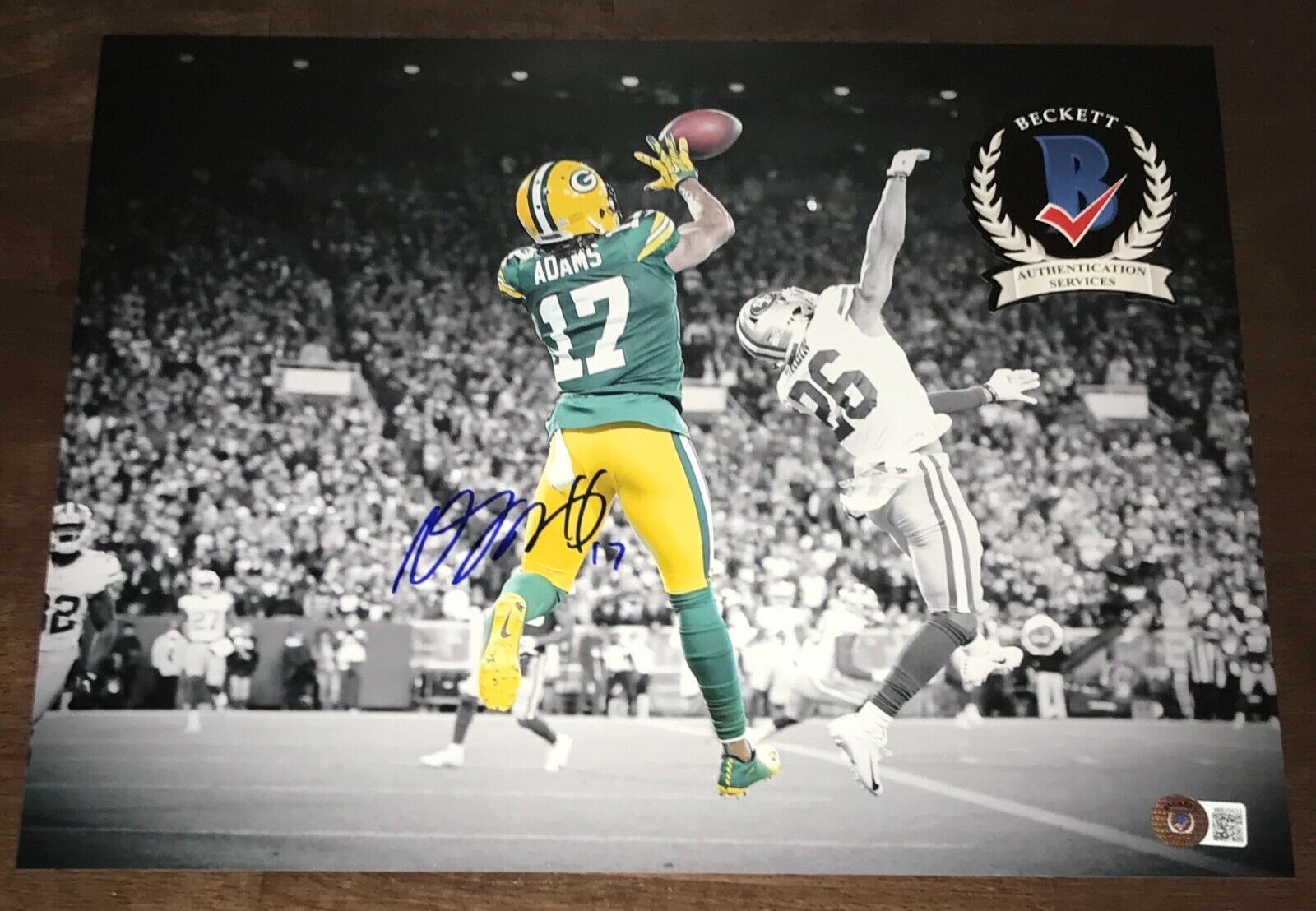 Davante Adams Signed Autographed 11x14 Photo Poster painting Green Bay Packers Beckett N6