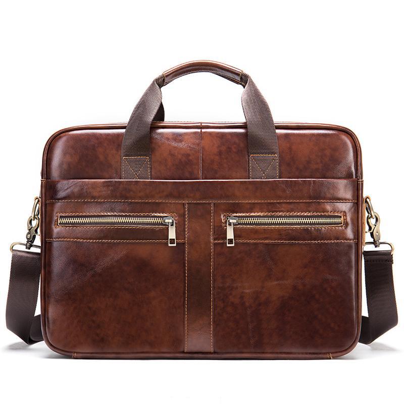 Mens Business Briefcase Vintage Leather Shoulder Bag