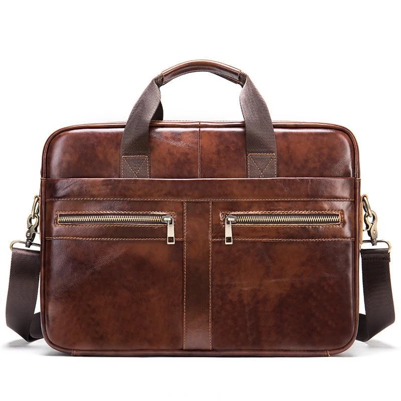 Mens Business Briefcase Vintage Leather Shoulder Bag