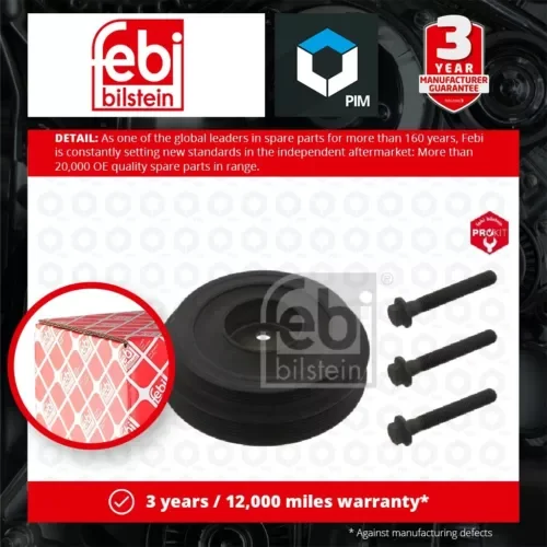 Crankshaft Pulley fits FORD TRANSIT 2.2D 2006 on Belt 1731716 1731716S1 Febi New Parts