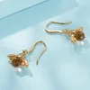  Yellow Bee Drop Earrings  925 Sterling Silver
