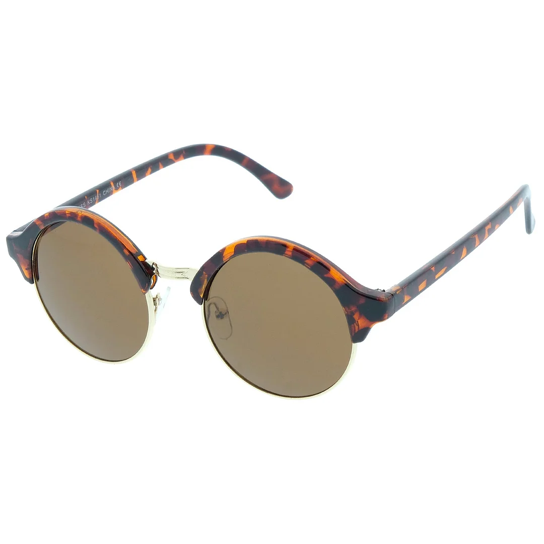 Classic Semi-Rimless Metal Nose Bridge P3 Round glasses 47mm