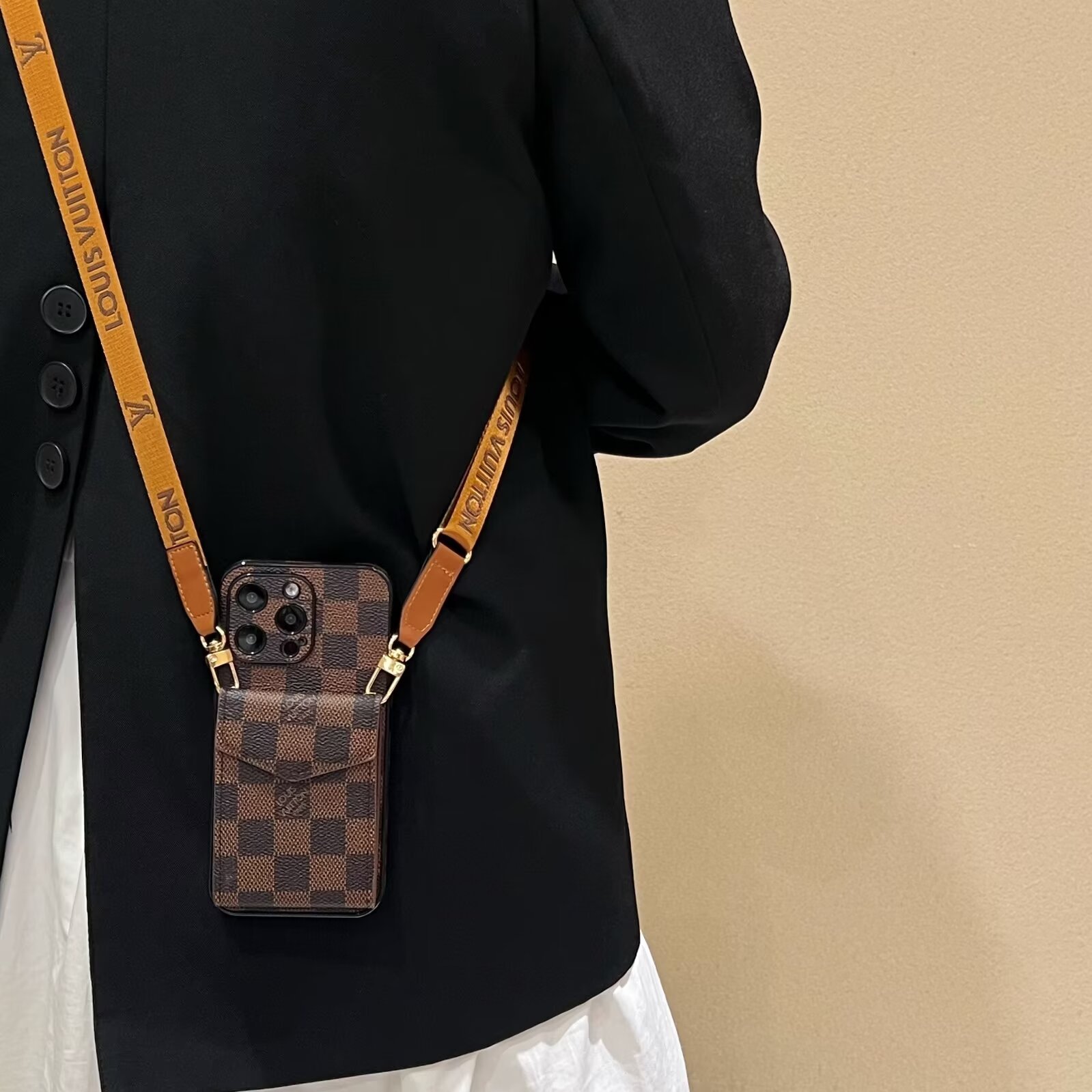Elegant LV crossbody monogram canvas wallet Gucci Ophidia GG Apple iPhone case