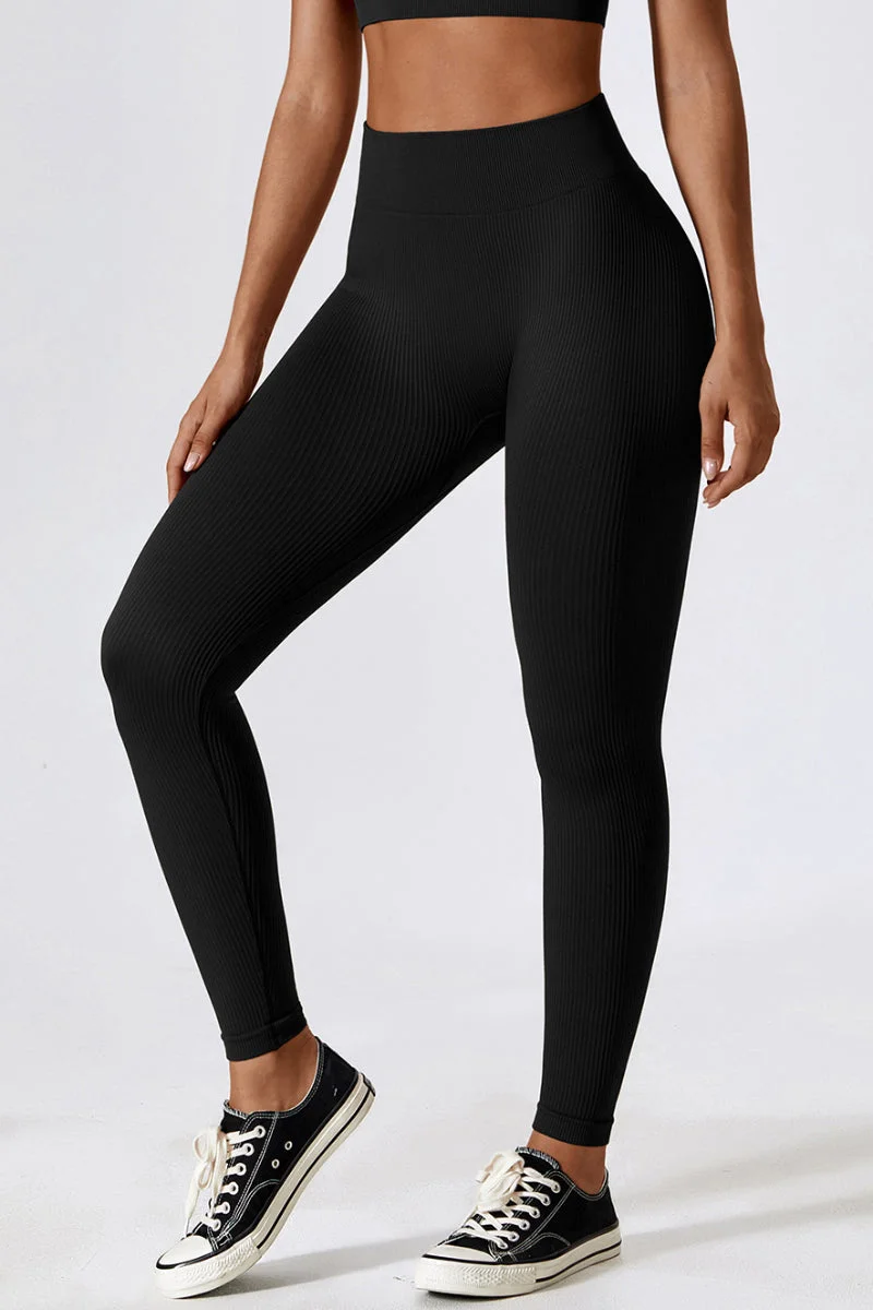 Soild Color High-Waisted Hip Lifting Yoga Leggings