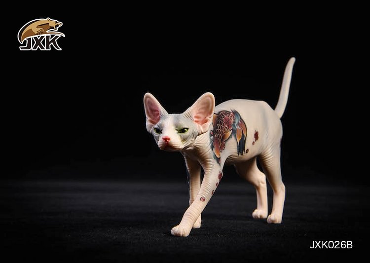 JXK JXK026 1/6 Scale Animal Model Jxk026 Tattoo Version Hairless Cat Sphinx Model Standing Or Sitting Cats Toys-aliexpress