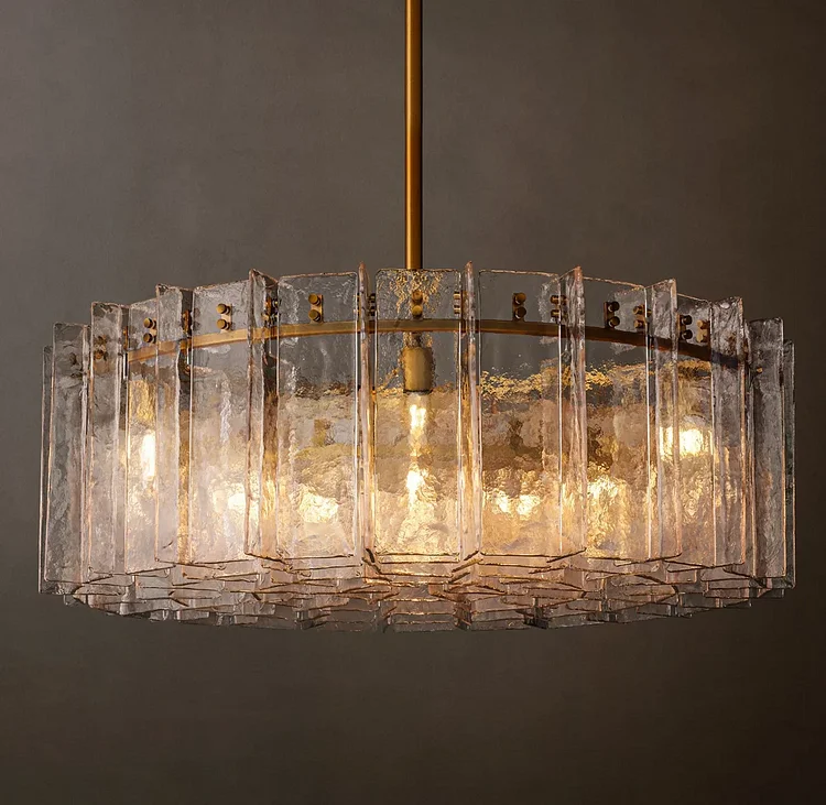 Lattice Glass Round Chandelier 37" Vjlight