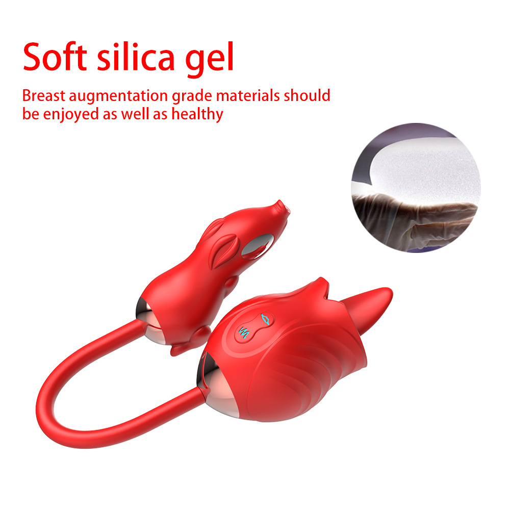 New Rose Double Head Tongue Licking Vibration Jump Egg For Women