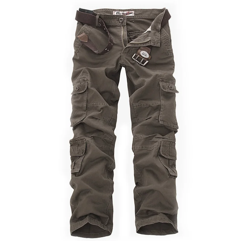 Men's outdoor casual loose fashion cotton multi-pocket overalls tactical pants