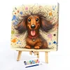 (US Only)Paint By Numbers Kit On Canvas DIY Oil Art Dachshund Picture Home Decor40x40cm