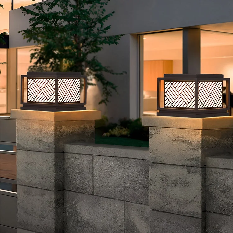 Square Waterproof LED Modern Outdoor Solar Post Caps Lights Pillar Light - Appledas