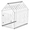 [US Local Warehouse] Acrylic Dog House Lockable Ventilated Modern Dogs Crate Clear Dog Playpen for Small and Medium Dogs Pets 24.02x15.75x23.62inch