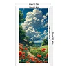 (Big Size)Opium Poppy - 14CT Stamped Cross Stitch - 40*70cm - Flower Natural
