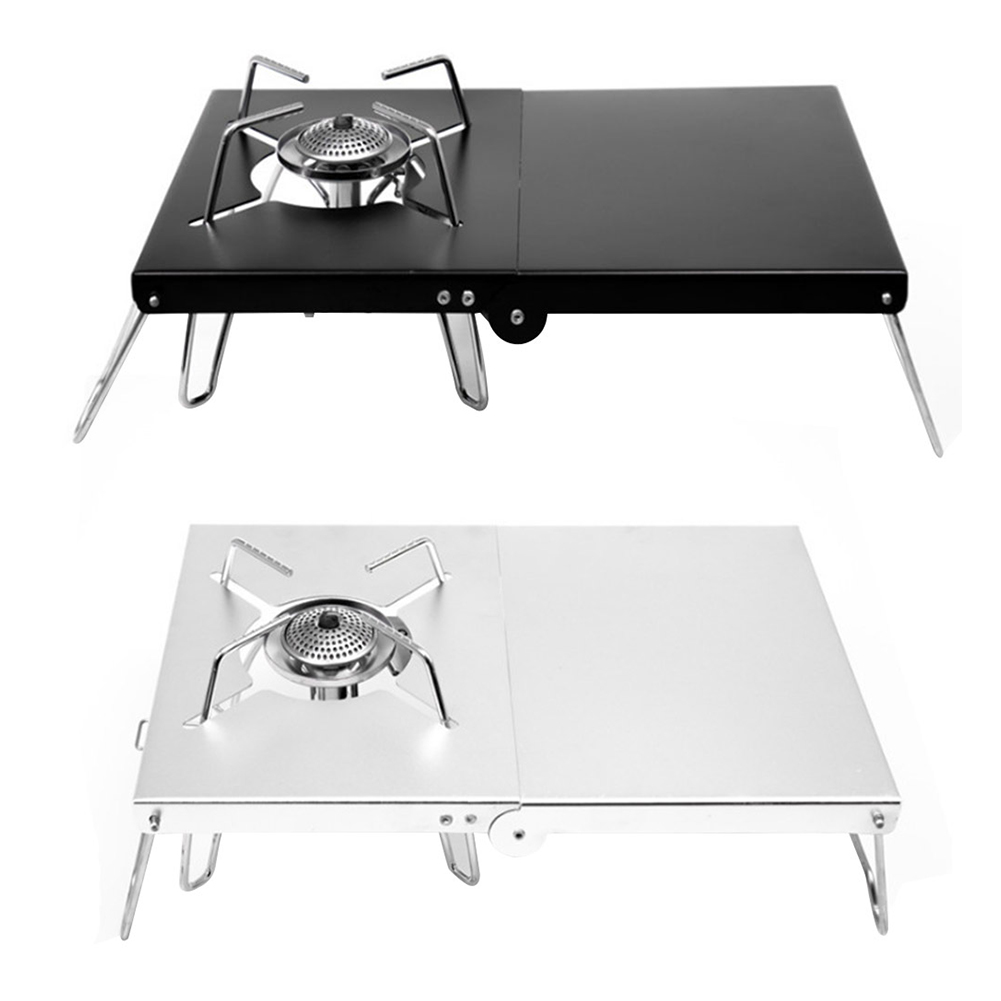 

Mini Camping Table Outdoor Portable Heat Shield Stove Stand Folding Desk, Silver, 501 Original