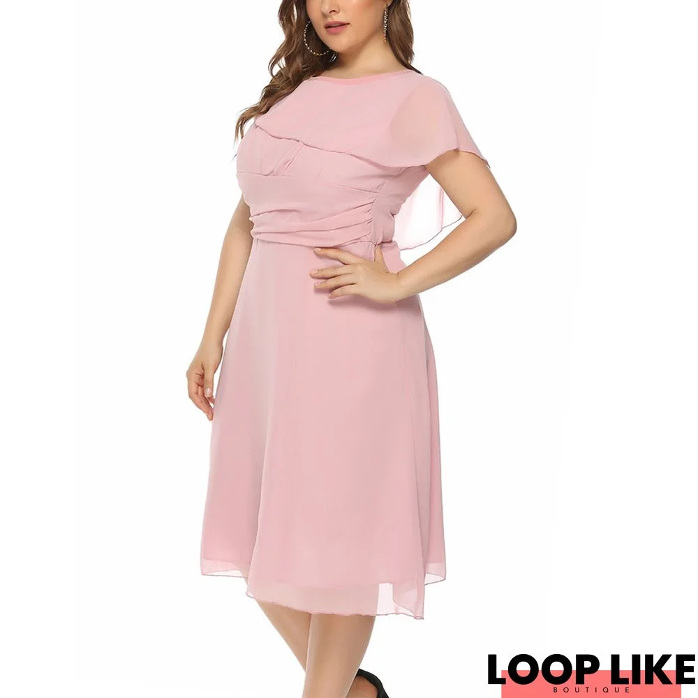 Temperament Chiffon Plus Size Dress Long A-Shaped Dress