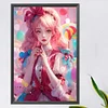 Candy Pink Girl - Round AB Drills Diamond Painting(65*45cm)