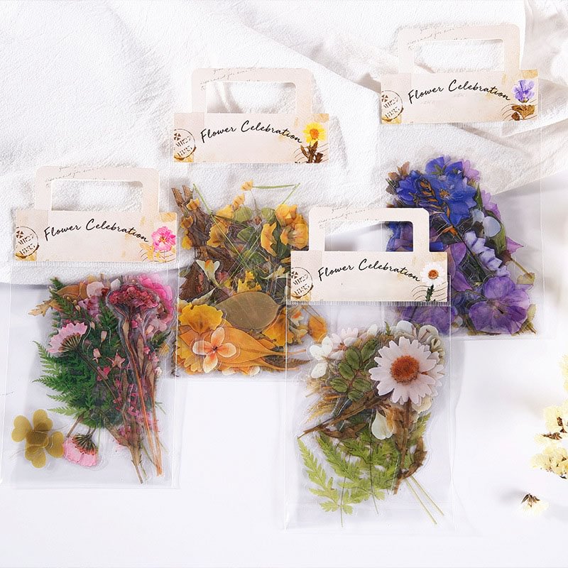 Wrapped In The Field From The Depths Of The Series Of Plants Hand Account Diary DIY Material Paste 40 Pieces Into 4 Types-Himinee.com