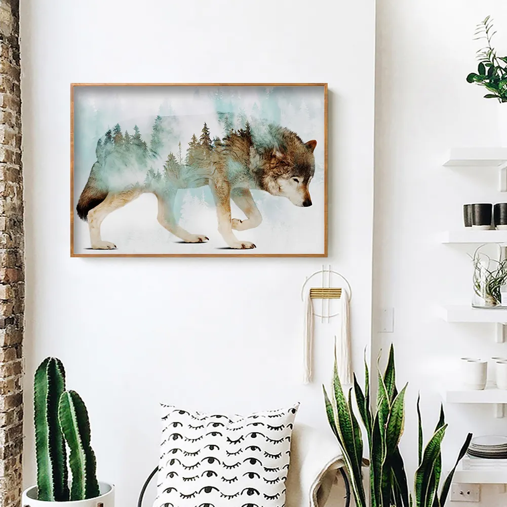 Full Round Diamond Painting 40*30cm - Wolf
