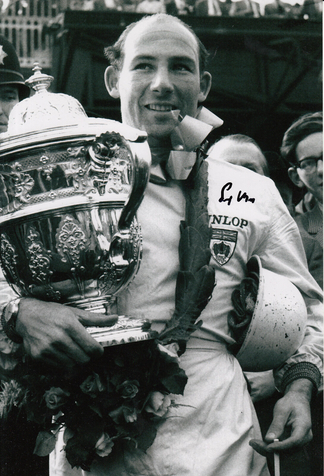 Stirling Moss Hand Signed Podium F1 12x8 Photo Poster painting 2.