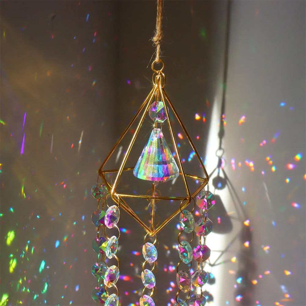 Wind Chime Pipa Prisms Crystals Catcher Hanging Drop Chandelier Ornaments