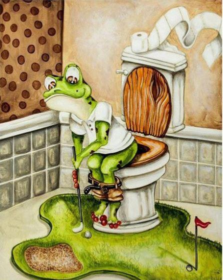 

Frog Plays Golf at Toilette – Paint By Numbers - 40*50CM, 501 Original