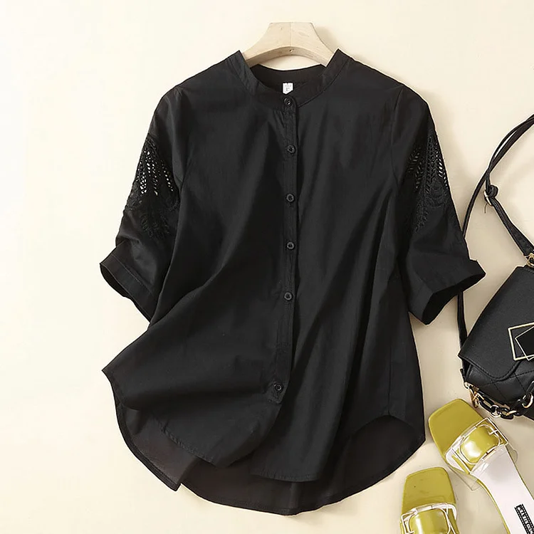 Women's Exquisite Embroidered Cotton Shirt