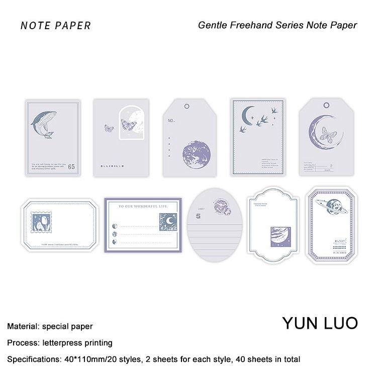 JOURNALSAY 30 Sheets Simple Letterpress Memo Pad DIY Journal Scrapbooking Decorative