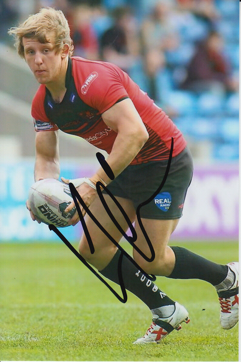 SALFORD RED DEVILS HAND SIGNED LOGAN TOMKINS 6X4 Photo Poster painting.