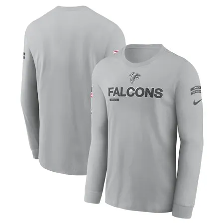 Men's Atlanta Falcons  Gray 2024 Salute To Service Long Sleeve T-Shirt