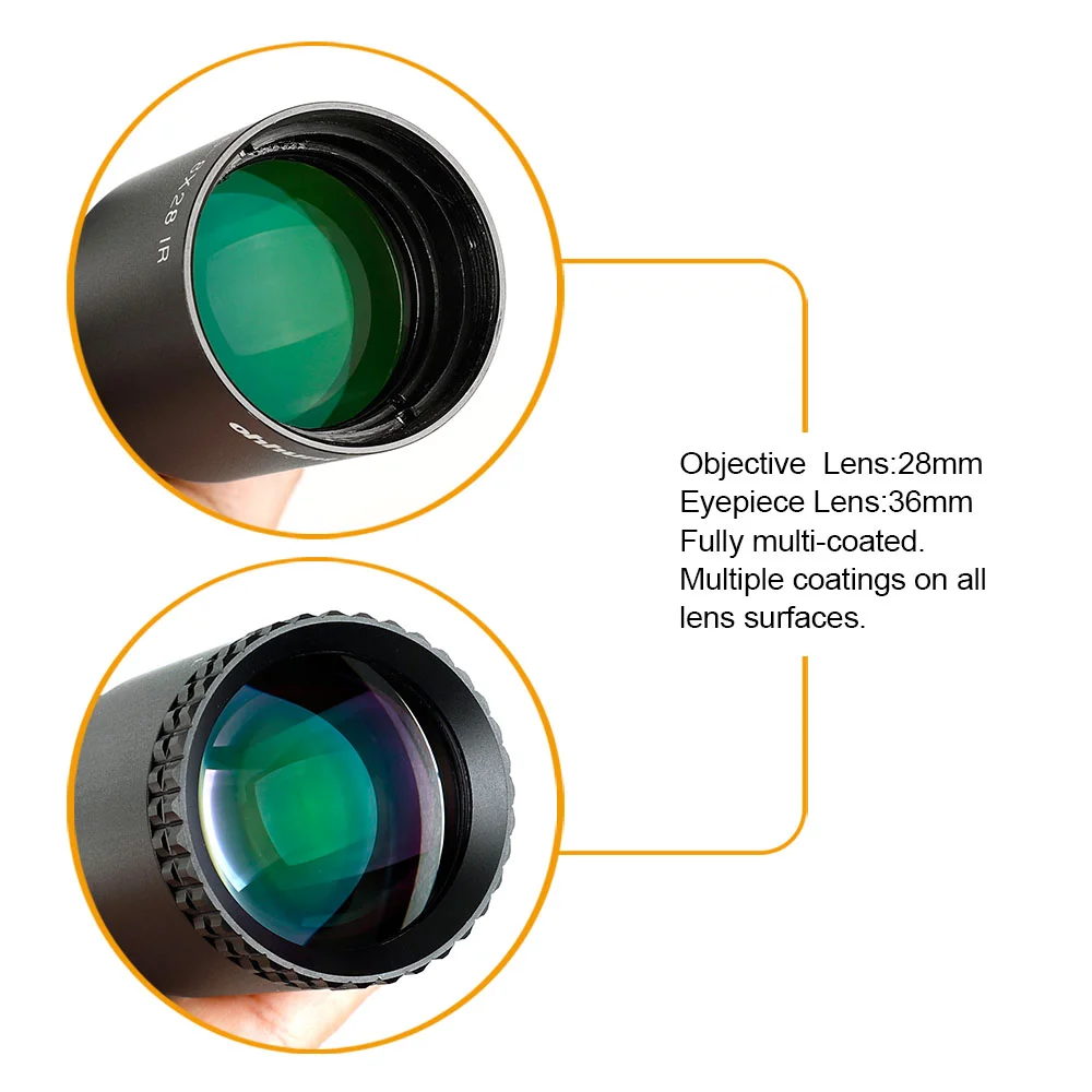 ohhunt® LR 1.5-8X28 IR Scope,Mil Dot Glass Etched Reticle,Red Illumination,Turrets Lock Reset