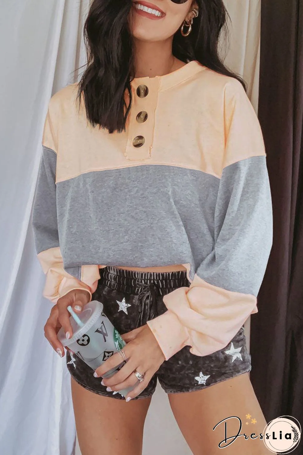 Fashion Casual Solid Split Joint O Neck T-Shirts