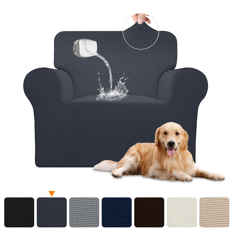 Sanmadrola 100% Waterproof Sofa Cover Non Slip Couch Cover Stretch Slipcover Leakproof Couch Protector for Kids Dogs Cats Pets