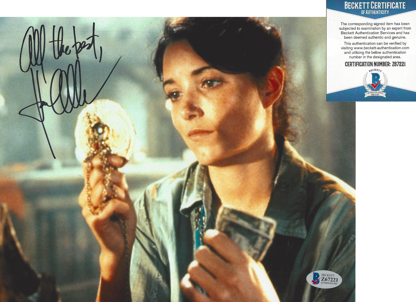 KAREN ALLEN SIGNED 'INDIANA JONES' 8x10 MOVIE Photo Poster painting C ACTRESS BECKETT COA BAS