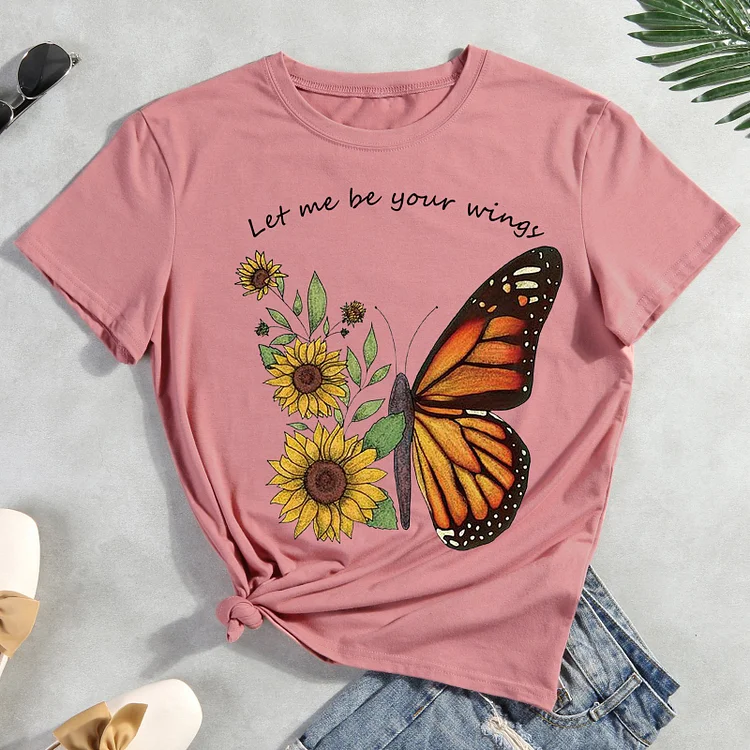 ANB - Sunflower butterfly wings  T-shirt Tee -06442