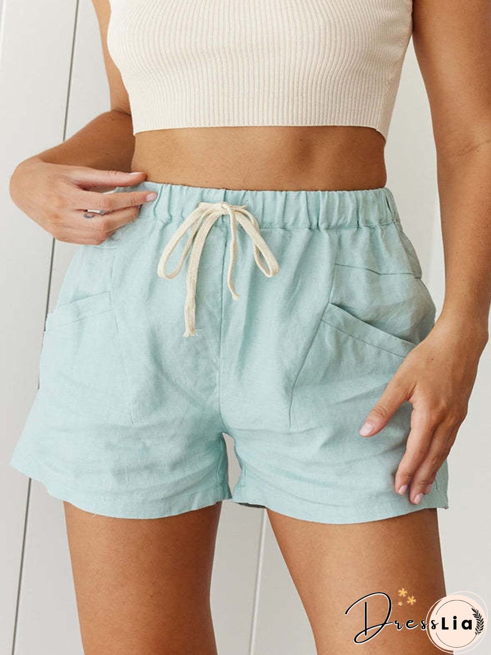 Women'S Shorts Casual Lace-Up Pocket Track Shorts