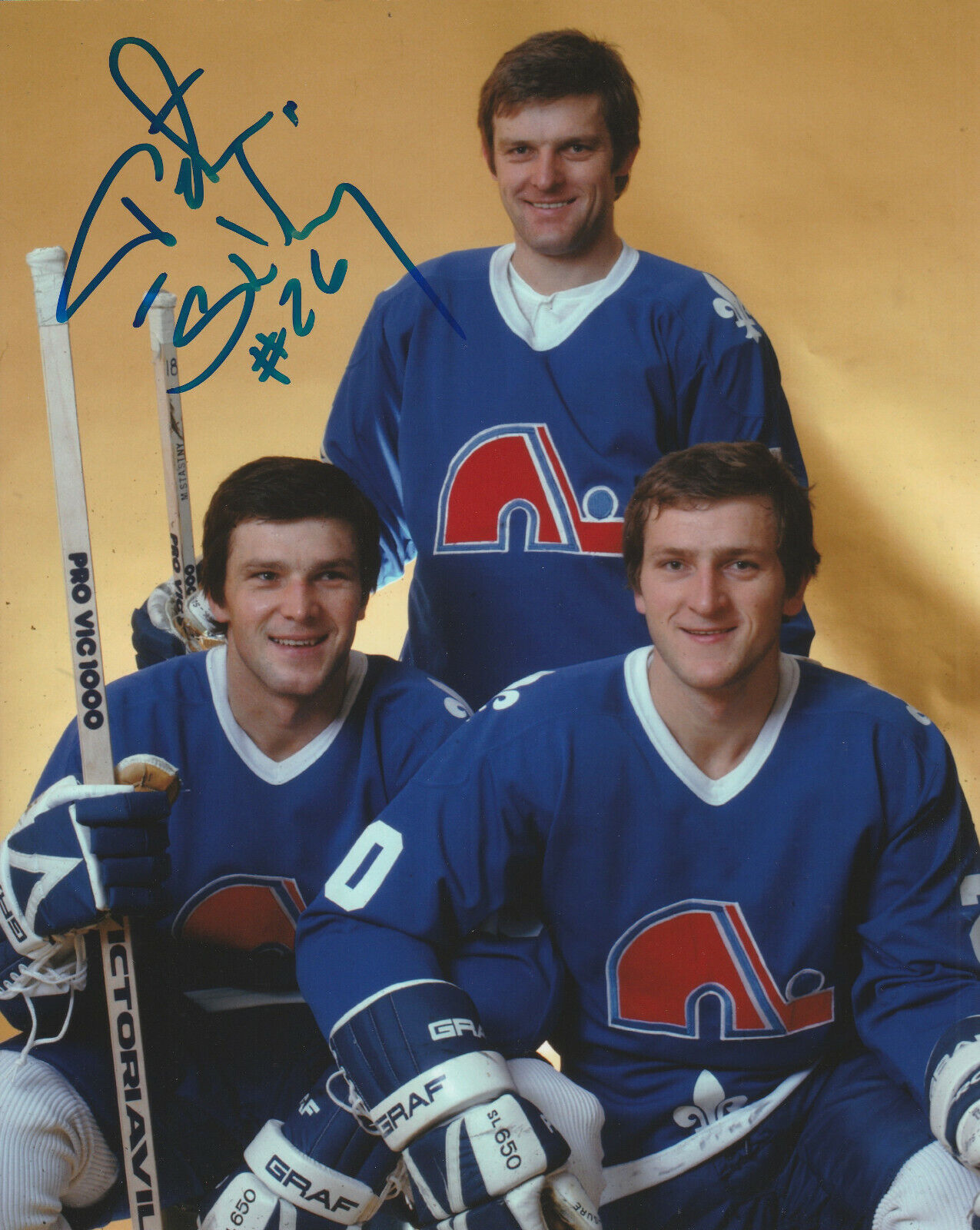 VINTAGE PETER STASTNY SIGNED QUEBEC NORDIQUES 8x10 Photo Poster painting #1 HHOF Autograph