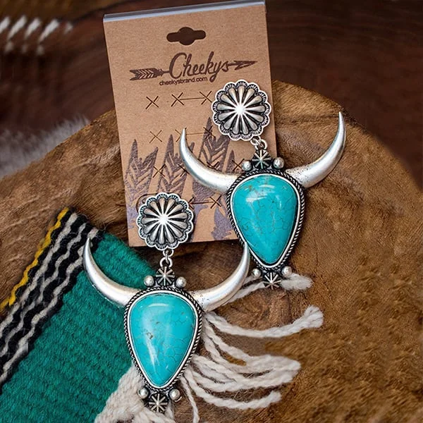 🔥 Last Day Promotion 75% OFF🎁Turquoise bull head earrings