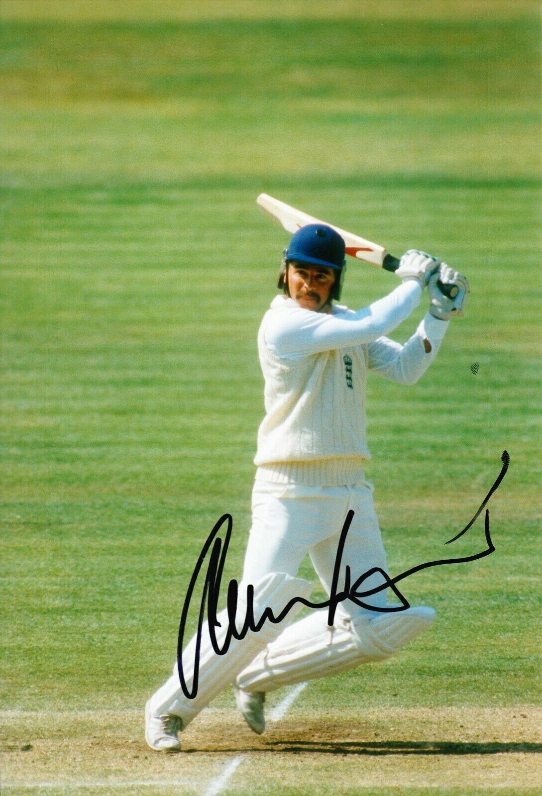 Allan Lamb Signed 12X8 Photo Poster painting England Cricket Legend AFTAL COA (2623)