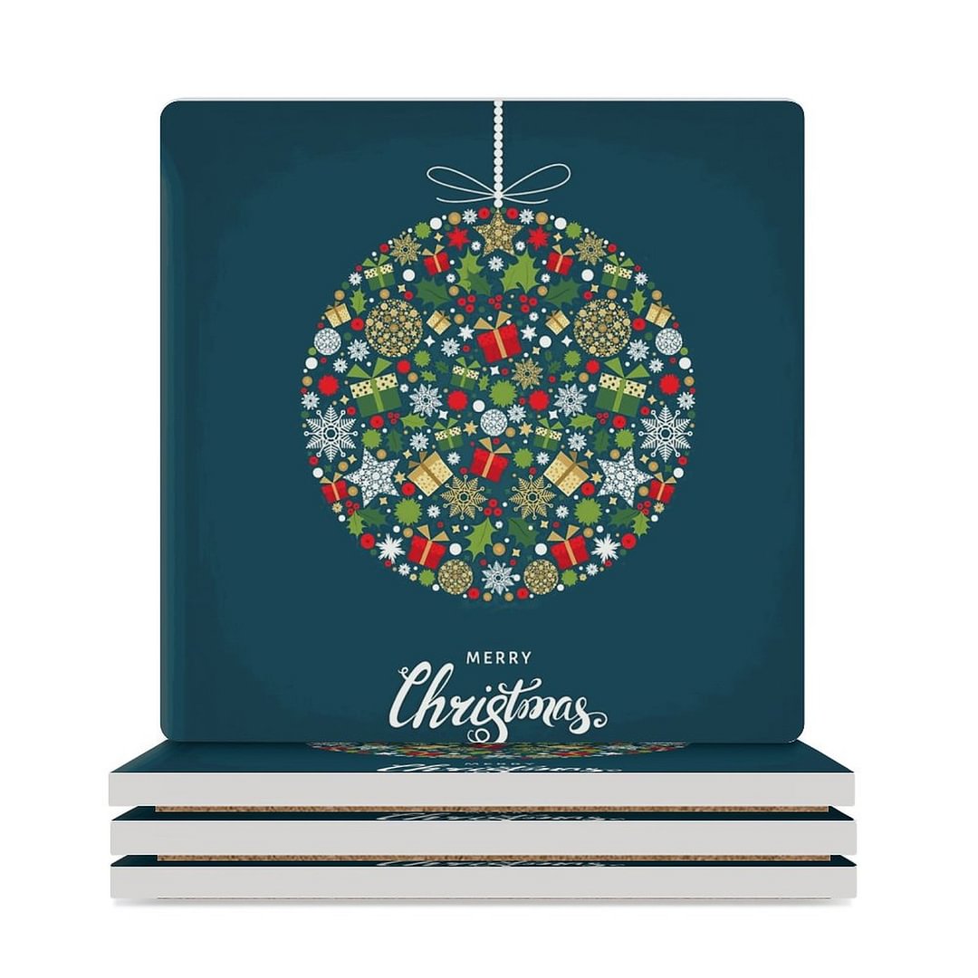 Merry Christmas Ornaments Gifts Ceramic Coasters
